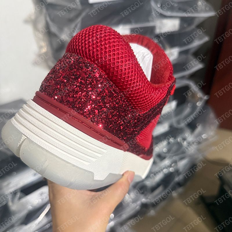 Designer Comfortable Platform Casual Shoes with Rubber Sole for Men and Women MA-1 Sneakers Crystal Embellished Genuine Leather Sneakers 973 - 6 of 8