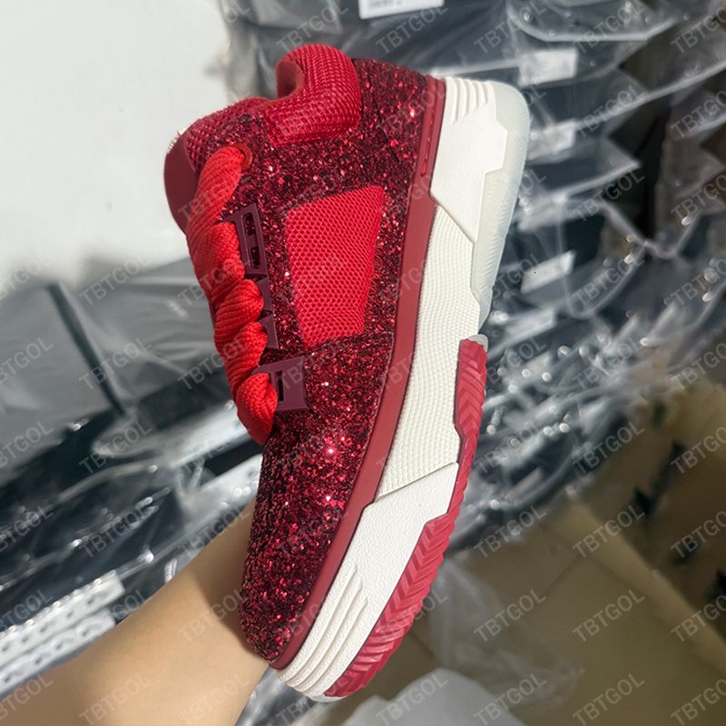 Designer Comfortable Platform Casual Shoes with Rubber Sole for Men and Women MA-1 Sneakers Crystal Embellished Genuine Leather Sneakers 973 - 7 of 8
