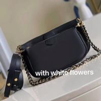Black with white flower embossed 2in1