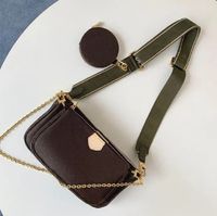 Brown flower light green strap 3in1