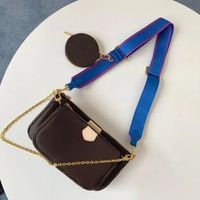 Brown flower blue strap 3in1