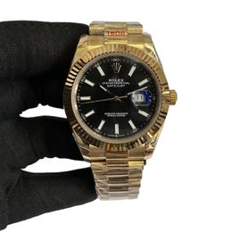 Rolex Gold Datejust Oyster 126334 41mm Upgraded Jubilee Strap Automatic Stainless Steel Watch Bezel Men's Watch Sapphire Glass Case New Black Case - denook