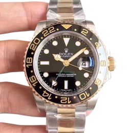 Rolex GMT Master 2 Root Beer 40mm Upgraded Jubilee Strap Automatic Stainless Steel Watch Bezel Men's Watch Sapphire Glass Case New Black Case - denook