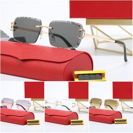 Designer Sunglasses Sports Mens Women Gold and Silver Frameless Metal Round Oval Optical Frame Black Grey Blue Transparent Lens Sun Eyewear Fashion Glasses - denook
