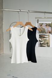 Designer tank top women tanks camis anagram-embroidered cotton-blend tank tops designer vest ladies solid vintage t shirt femme mens tanktop asian size s-xl - denook