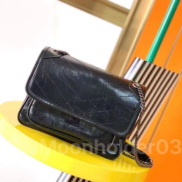 Handbag luxury designer niki shoulder bag waxy leather messenger bags women cross body bag Satchel lady vintage design sacoche fashion classic Stripes Turquoise - Bags, Luggage & Accessories - denook
