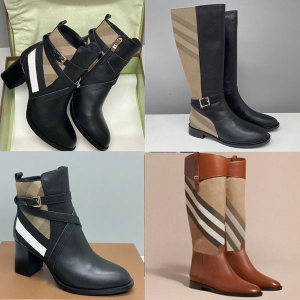 designer boots check leather ankle boots women martin boots over the knee high boots low heel real leather warm booties snow shoes winter boots high heel boots 633 - Shoes & Accessories - denook