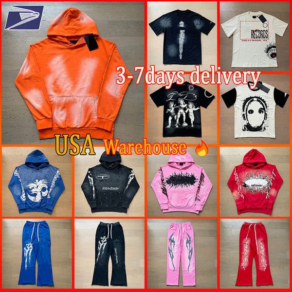 Designer t shirt men hoodie graphic tee for men womens hippie short sets Y2K vintage hoodies and pants streetwear washed classic men's clothing us size S-XL - Apparel - denook