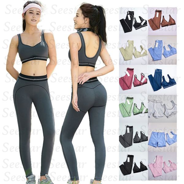 Women Gym Set Sports Bra Gym Top Leggings Tummy Control Workout Exercise Fitness Wea Outfit Fitness Running Training Wear - Sports & Outdoors - denook