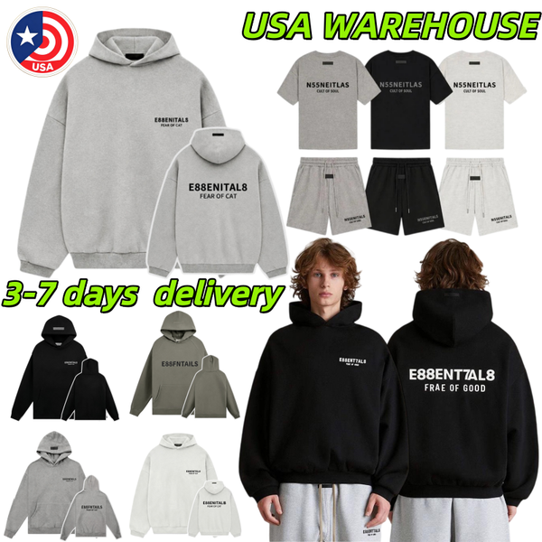 Essential Hoodie Designer Essential Tracksuit Hoodies Silicone Monogram Print Tracksuits Shorts T Shirt Mens Designer Sweatpant High Street Daily Sweatshirt TOP - Apparel - denook