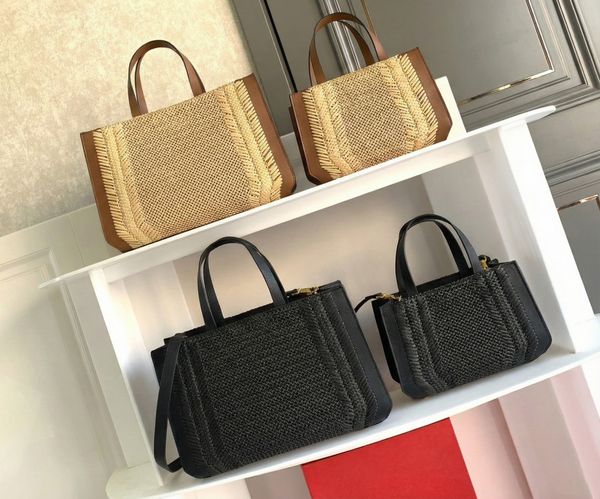 Designer Straw Tote Shoulder Bag for Woman casual Lady bags Commuter Versatile Fashion Relaxed Vintage Knitting Shopping Bags Underarm bag Wallet womens Purse PRPU - Bags, Luggage & Accessories - denook