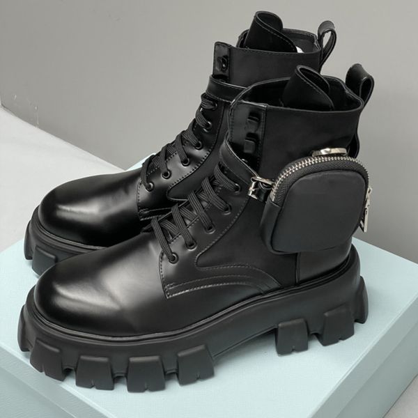 Designer Men Women Rois Ankle Boots Platform Martin Booties Real LeatherWith Removable Pouch Black Lady Outdoor Booties Shoes With Box High Quality 43 - Shoes & Accessories - denook