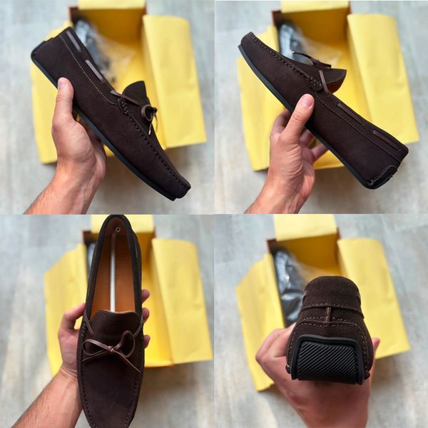 Designer Men Suede Bow Slip On Driving Loafers Low Top Oxford Shoes Soft Flat Moccasin Shoes Comfort Daily Walking Casual Business Footwear High Quality 948 - Shoes & Accessories - denook