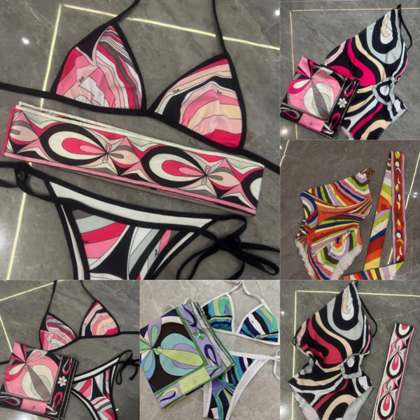 Women's Retro Geometric Abstract Print Swimwear Beach Vacation Bathing Suit Stretchy Quick-Dry Swimsuit - Apparel - denook