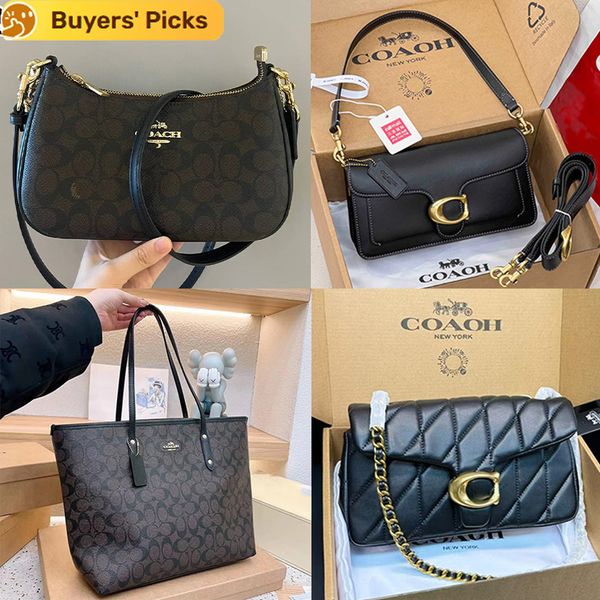 1:1 Correct Emblem teri shoulder bag Designer Handbag New Styles Metal Chain Underarm Bag Tabby Luxury Handbag High-Quality Classic Women's Leather Crossbody Bag - Bags, Luggage & Accessories - denook