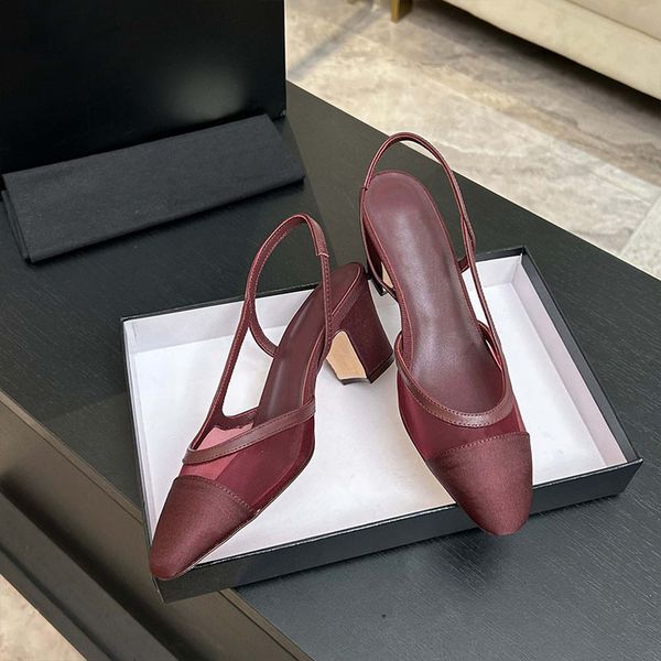 Free Shipping 2026 New Arrival Women 10A Mesh Ballet Flats Designer Bow Slingback Pink Party Dress Pumps 1058 - Shoes & Accessories - denook