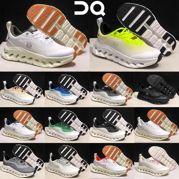 On Cloudtilt Hi 2 Running Shoes for Men Women Cushion Wave Hollow Thick Sole Sneakers Lightweight Breathable Mesh Slip On Walking Shoes white blue pink - Shoes & Accessories - denook