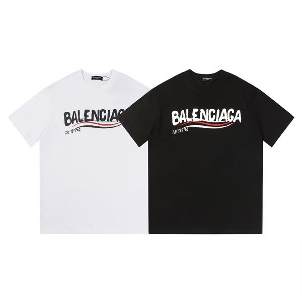 Men's T-shirt, Women's T-shirt, Designer T-shirt, High quality letter layer printed short sleeved loose casual T-shirt, 100% pure cotton men's and women's top OX - Apparel - denook