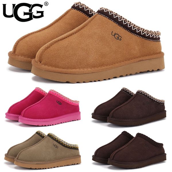 UGG Women's Tasman Slippers Tribal Whipstitch Trim Suede Shearling Lined Slip On Indoor Outdoor Winter Mule Slides Multiple colors - Shoes & Accessories - denook