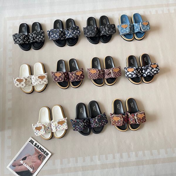 LV X Takashi Murakami Pool Pillow Comfort Mini Bag Decor Strap Platform Slide Sandals For Women Non Slip Thick Sole Casual Beach Vacation Slippers Multiple colors - Shoes & Accessories - denook