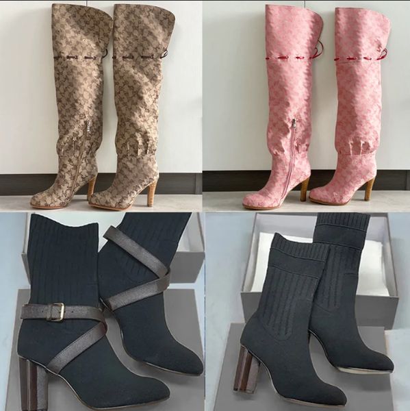 over the knee boots designer boots silhouette ankle boot heels shoes winter woman Fabric socks boots wedding party shoe big size eu43 684 50 - Shoes & Accessories - denook