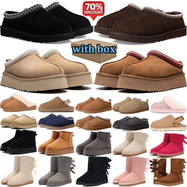 with box designer boots women winter tasman tazz slippers australia snow fur boot platform booties mens comfortable warm shoes classic mini ankle - Shoes & Accessories - denook