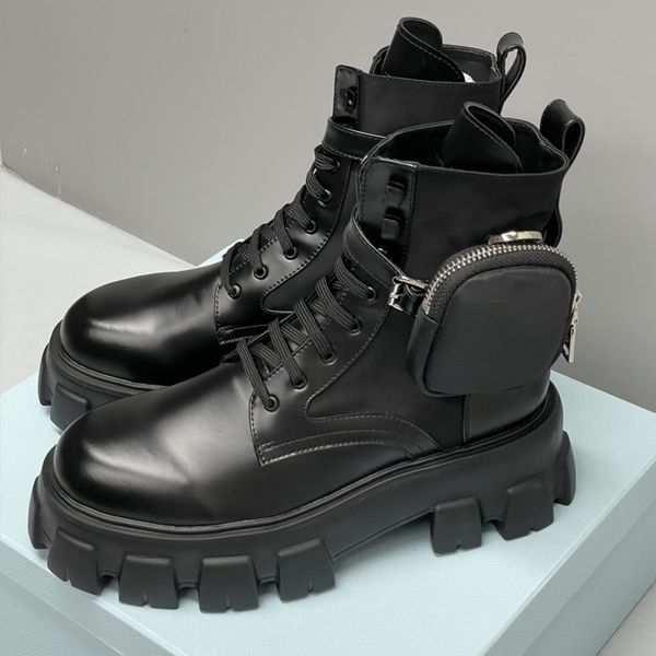 Designer Ankle Boots Women Rois Boots Platform Booties Leather And Suede Combat Knight Sneakers Trainers NO43 - Shoes & Accessories - denook
