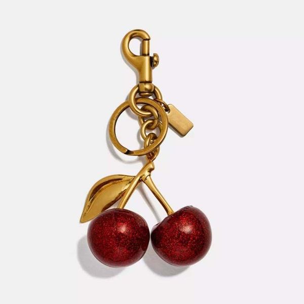 Little Charm, Big Smile Charm Women Key Rings keychain with box Retro-Cool Cherry In Glittery Resin Clip it To Favorite f Keys For Refreshing Style key chain Lanyards - Fashion Accessories - denook