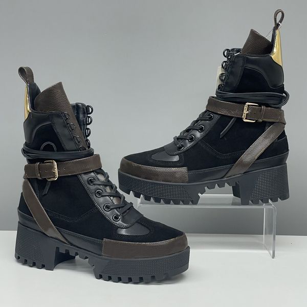 EU42 Designer Women Boots Winter Martin Boots Classic New Low High Heels Boots Vintage Print High QualityAnkle Boots Desert Boot Snow Shoes Winter Shoes 013 - Shoes & Accessories - denook