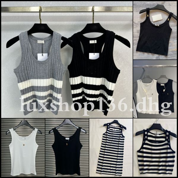 Fashion Designer Top Women Knitted Metal Letters Tank top Summer Fashion Clothing - Apparel - denook
