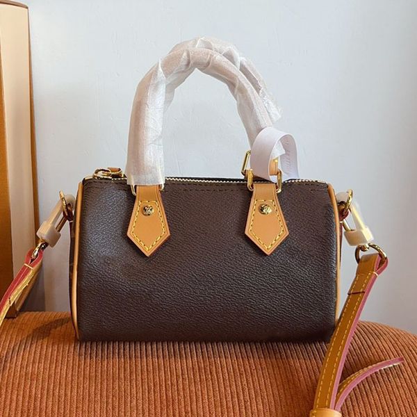Shoulder Bags Top Designer Mini Nano 16cm Shoulder Bag Women Leather Denim Crossbody Luxury Brand Embossed Tote Purse Brown Flower Handbag billfold98 - Bags, Luggage & Accessories - denook