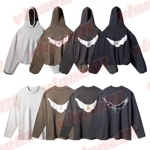 Mens Hoodies Man Women Designer White Dove Pattern Print Long Sleeve Hoodie Designers Womens Street Style Hip Hop Sweatshirt Size S-XL - Apparel - denook