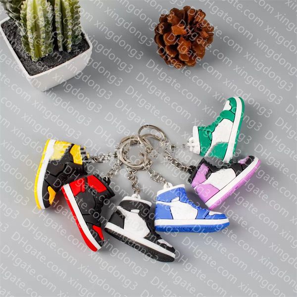 Wholesale keychain Designer keychain bag charm Mini Silicone Sneaker key chain Men Women Kids Key Ring Gift Shoe Keychain Handbag Chain Basketball Shoe Key Holder 25 - Fashion Accessories - denook