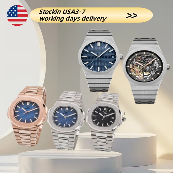 men's watch automatic mechanical skeleton watch classic style 42mm stainless steel sapphire luminous - Watches - denook