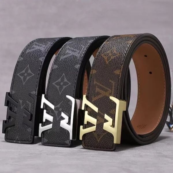 Casual mens belt Fashion Mens belt womens designer belt Daily business leather belts Metal smooth buckle ceinture Size 100cm-125cm optional Box With Box - Fashion Accessories - denook