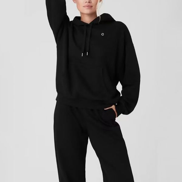 Womens Yoga Pants Hoodies Sweatshirt Designer Pant High Quality Womens Solid Color Yoga Sets High Waist Trousers Sportwear Sweatshirt Black Brown Gym Wear Size XS-L - Sports & Outdoors - denook